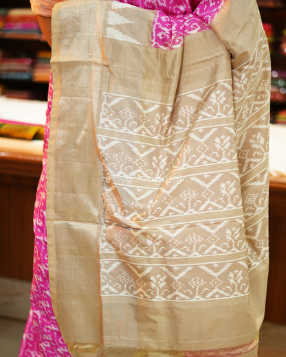 Taffy Pink Ikkat Silk - M15327