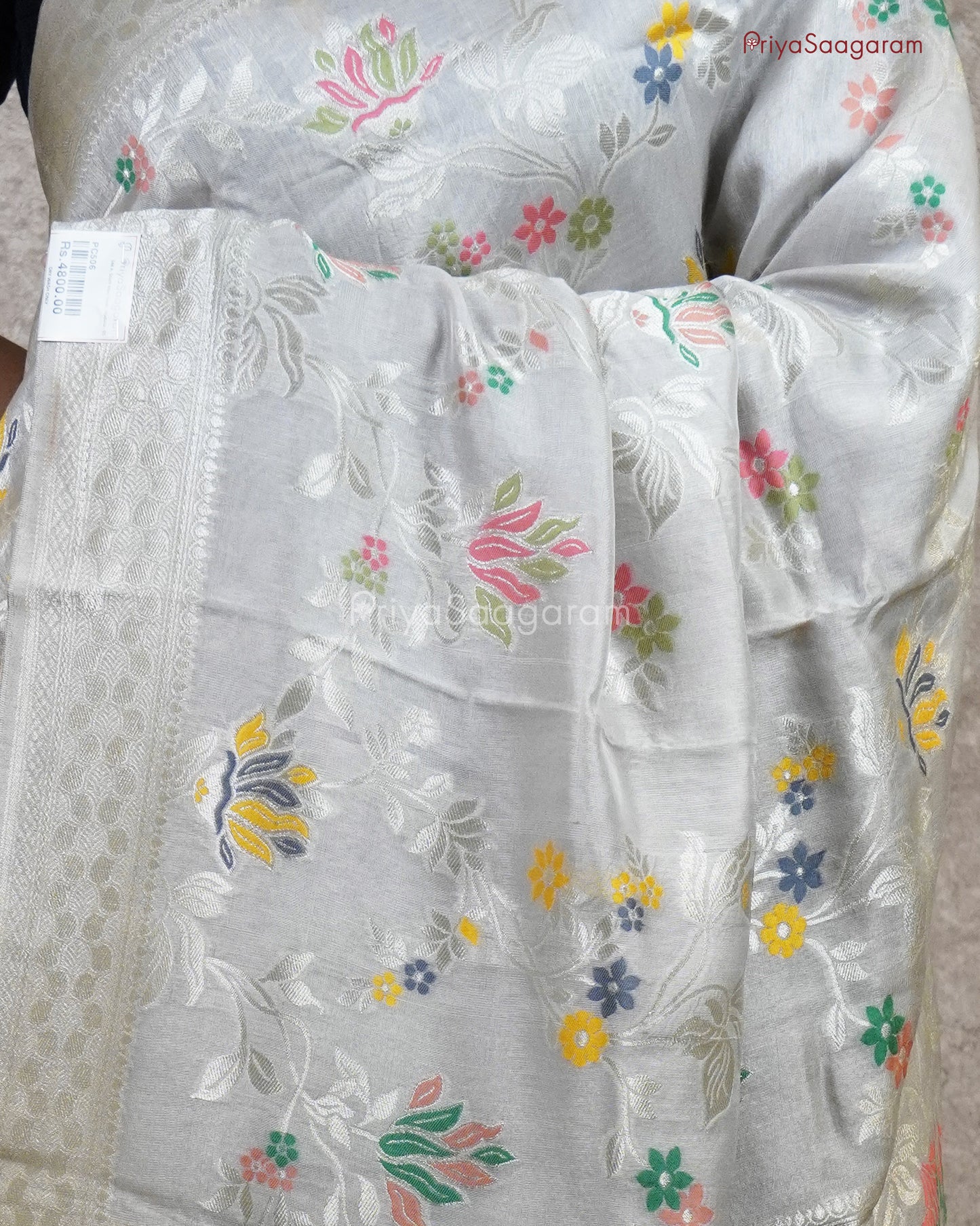Light Grey Banaras Tussar - PC506
