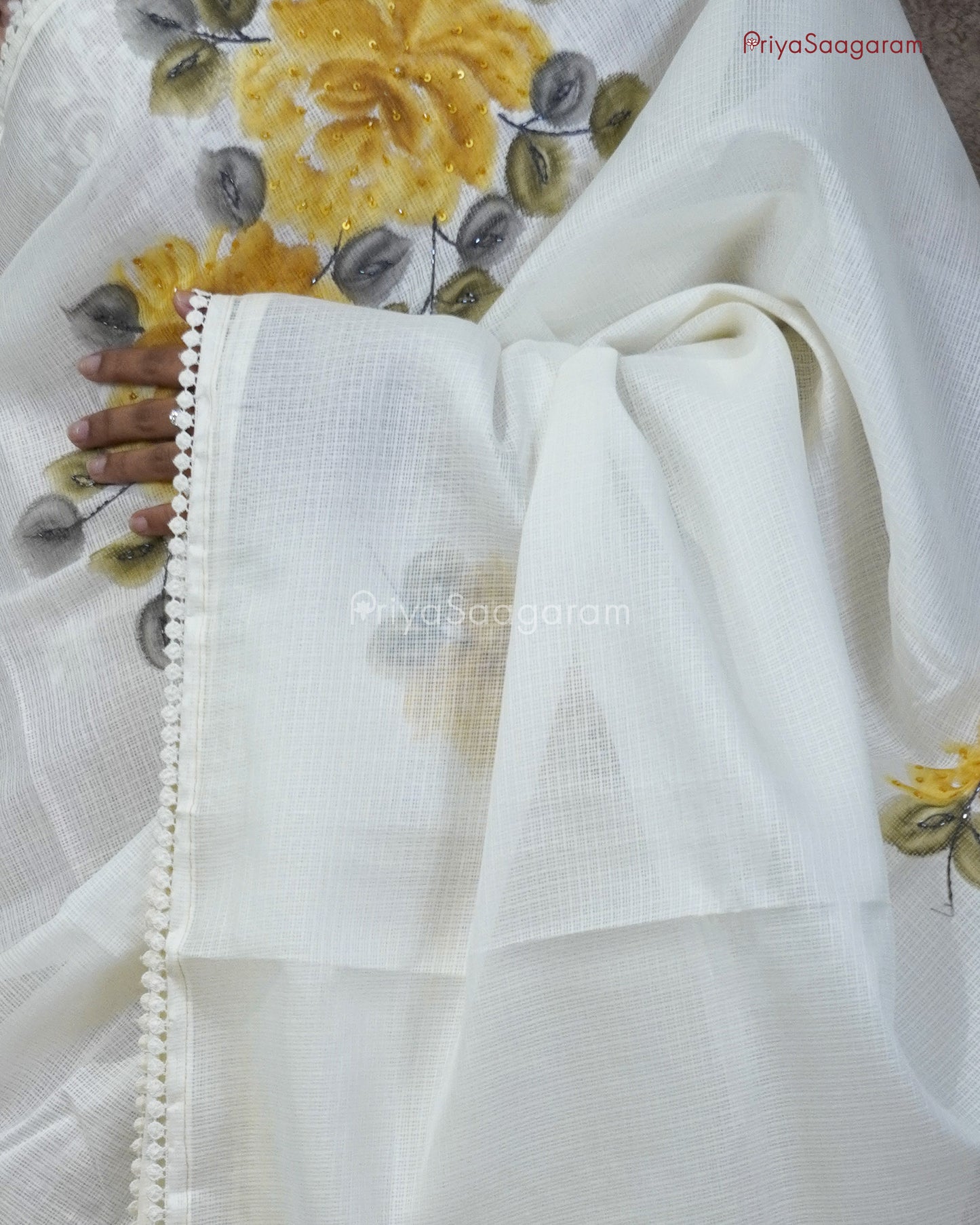 White Sequins Kota - PC3317