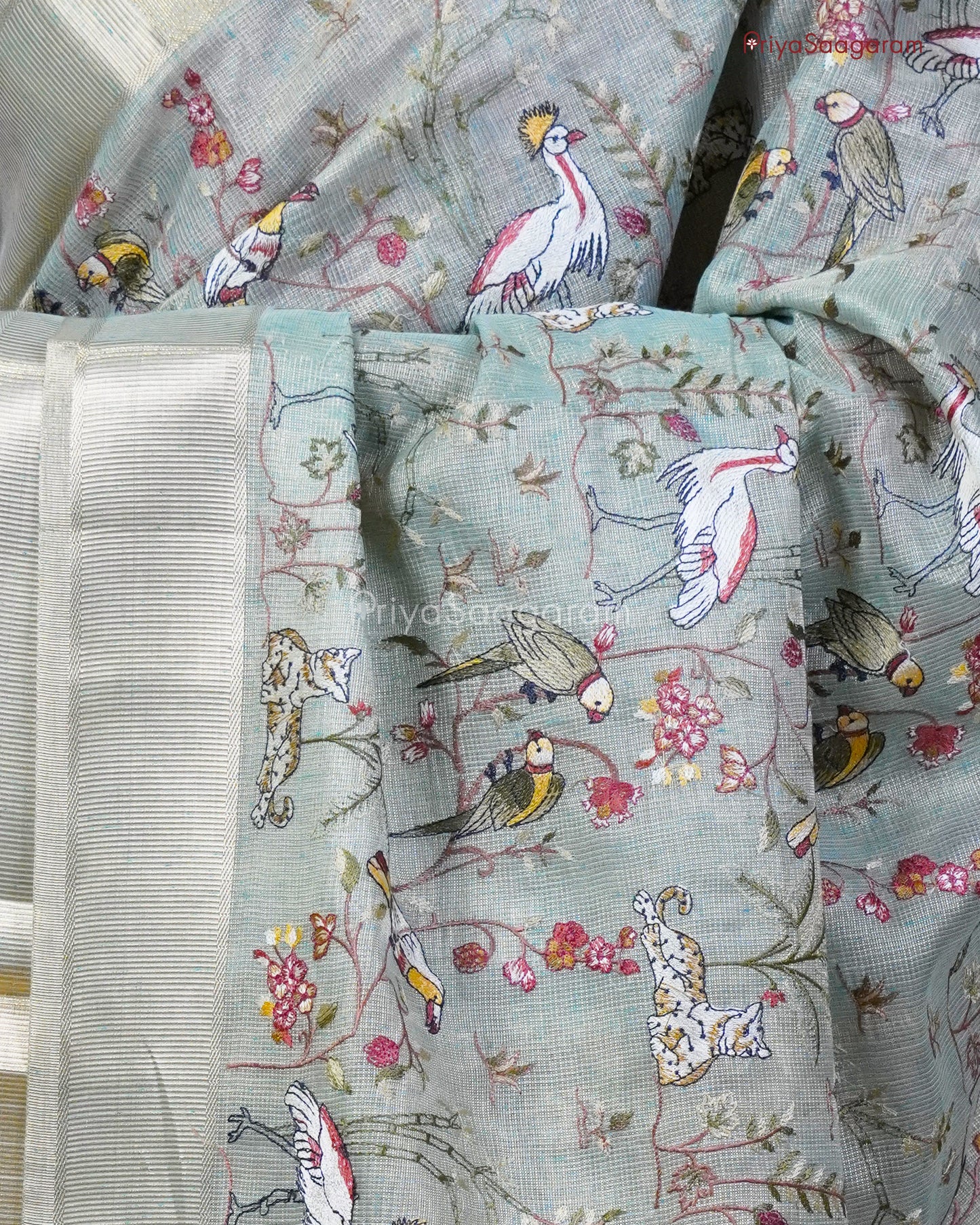 Blue Vanasingaaram Tissue Silk - PC3564