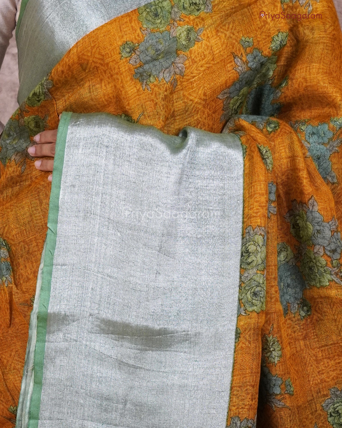 Caramel Gold Silk Linen - PB5055