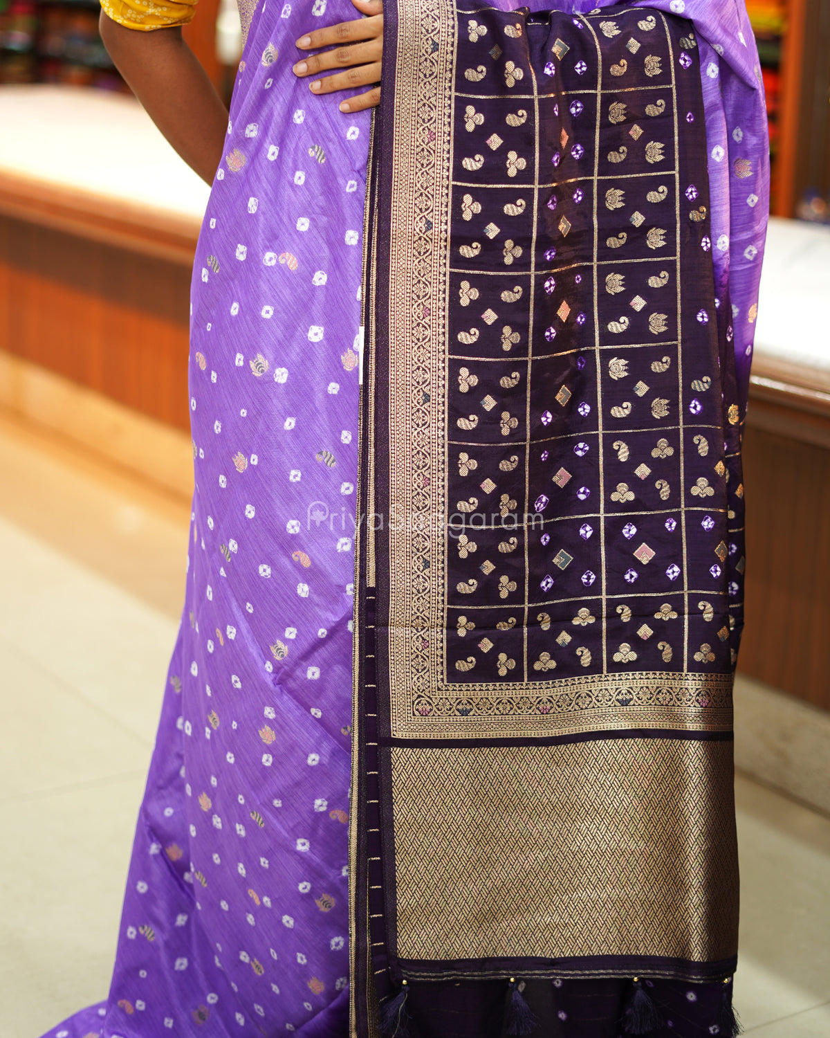 Purple Lavender Woven Chiniya Silk - PE2707