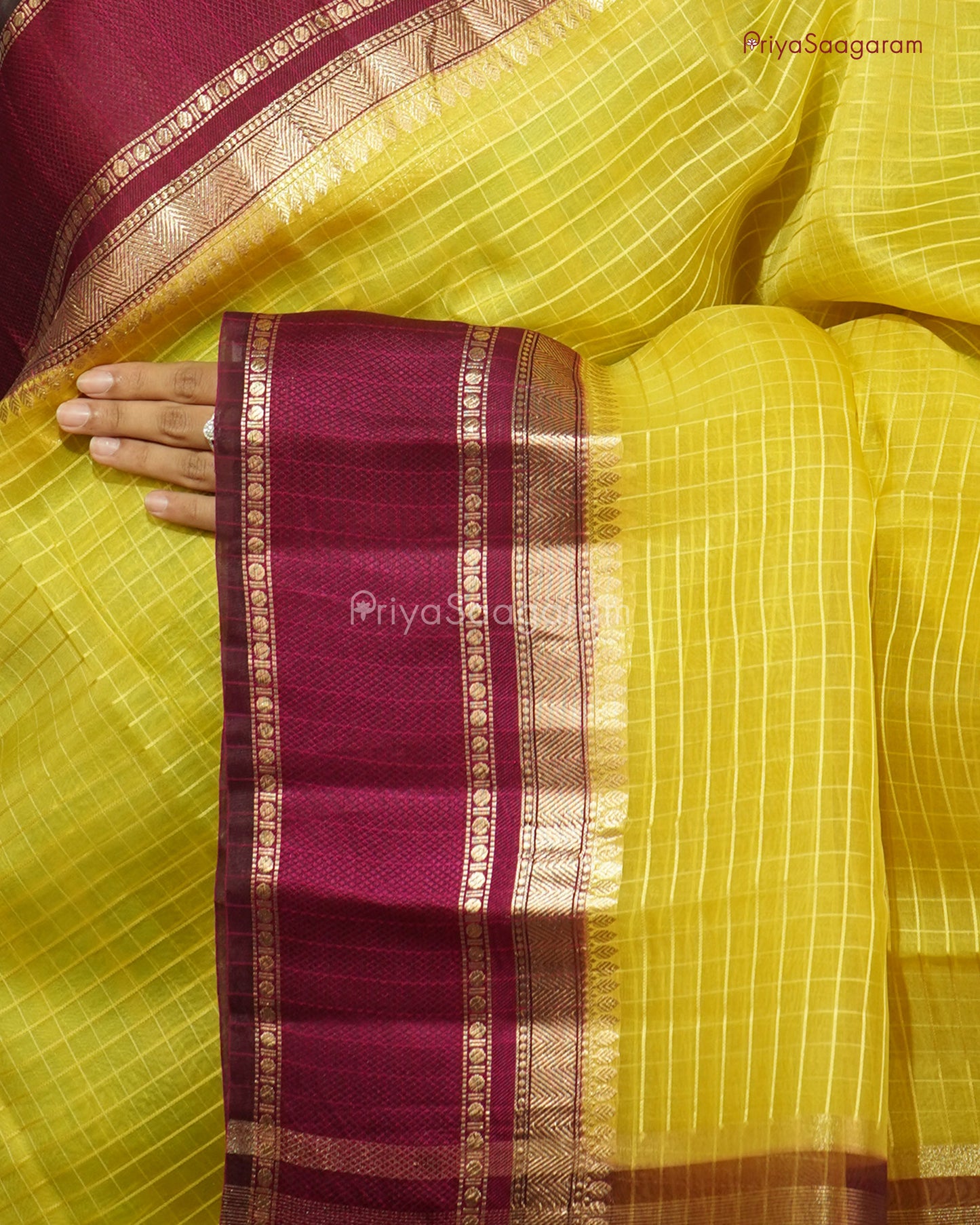Traditional Yellow Banaras Organza - PD1057