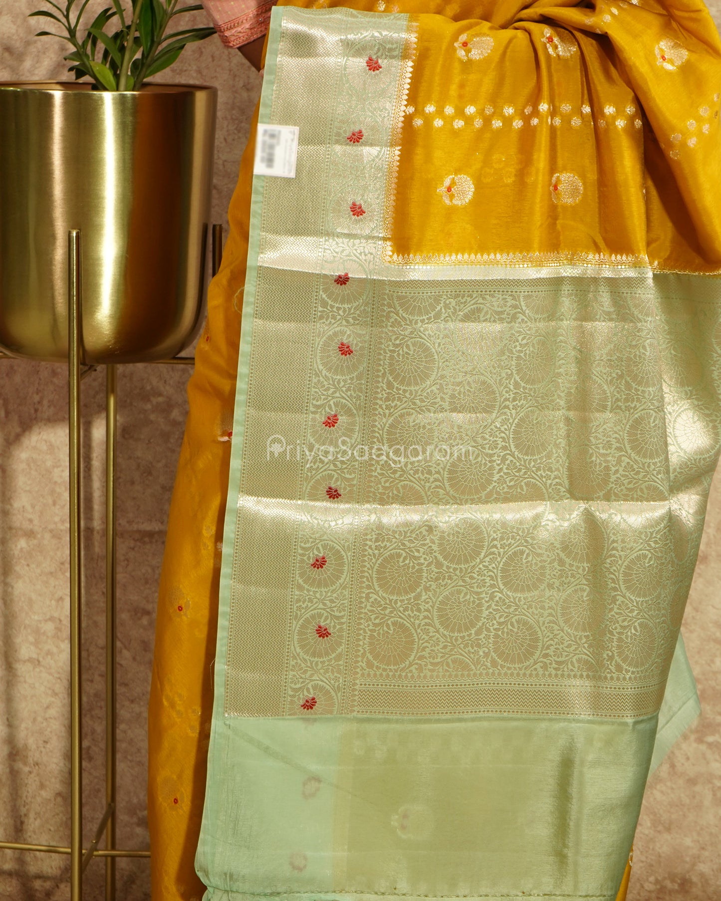 Yellow Blue Raw Mango Silk - PD4249