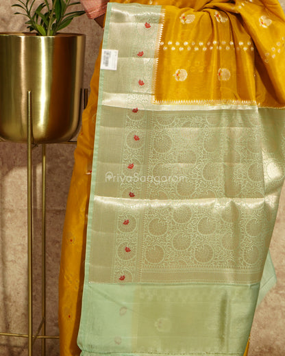Yellow Blue Raw Mango Silk - PD4249