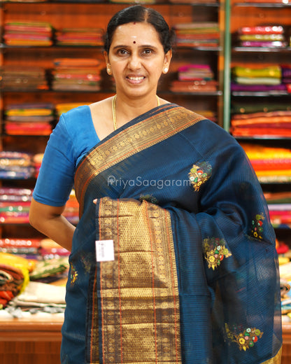 Blue Zari Silk Kota - PE6501