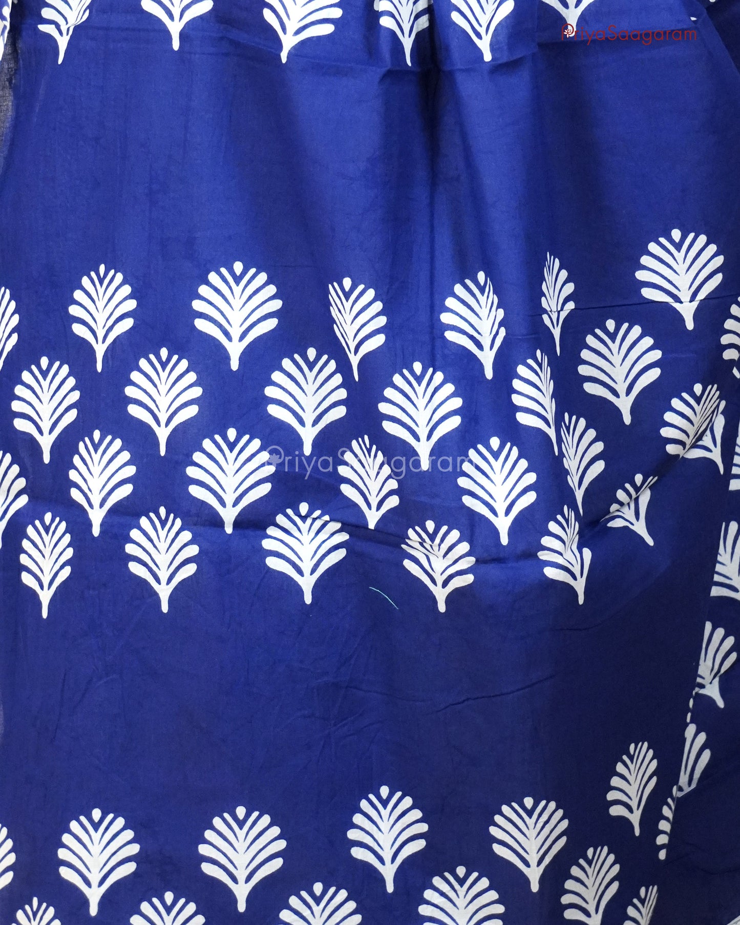 Blue White Shibori Mulmul Cotton - PB276