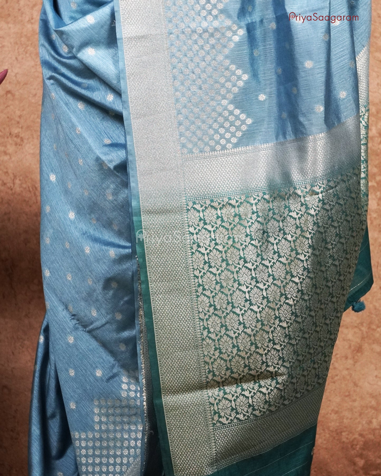 SkyBlue Banaras Tussar - PB5843