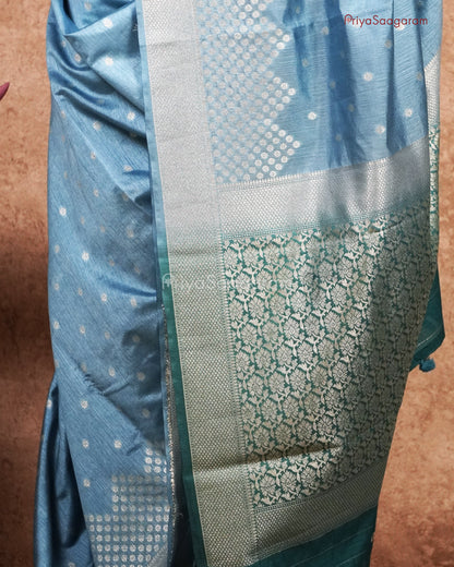 SkyBlue Banaras Tussar - PB5843