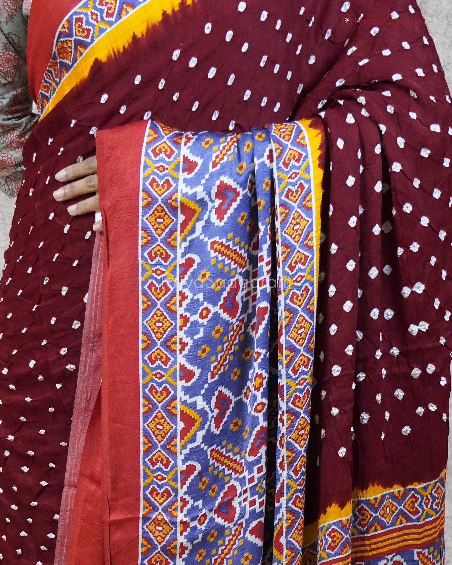 Maroon Purple Modal Bandhani - PC1843