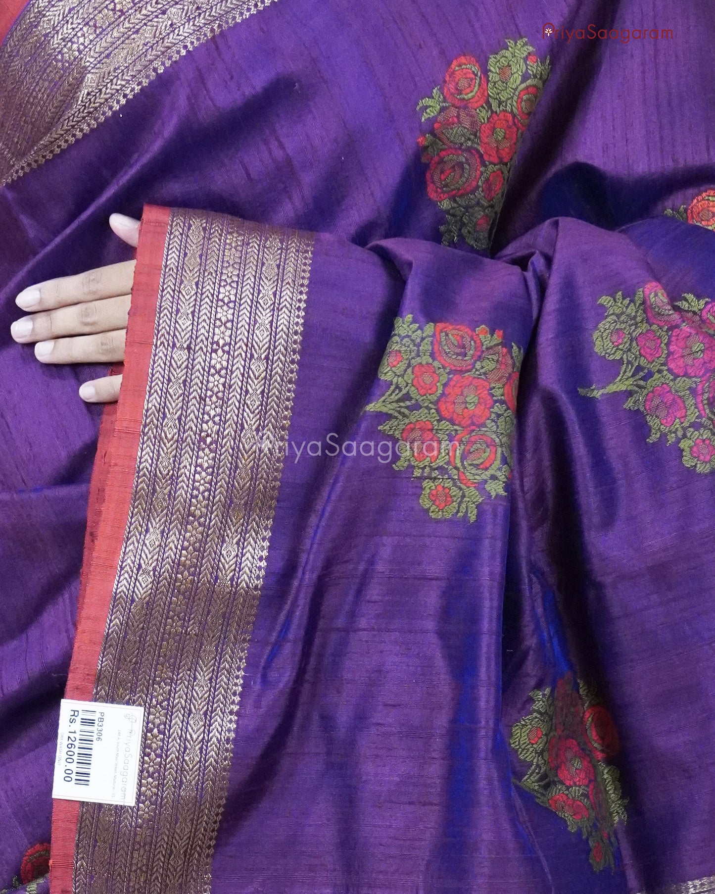 Dark Purple Red Matka Silk - PB3306