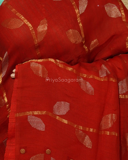 Blood Red Matka Kora Silk - PD729