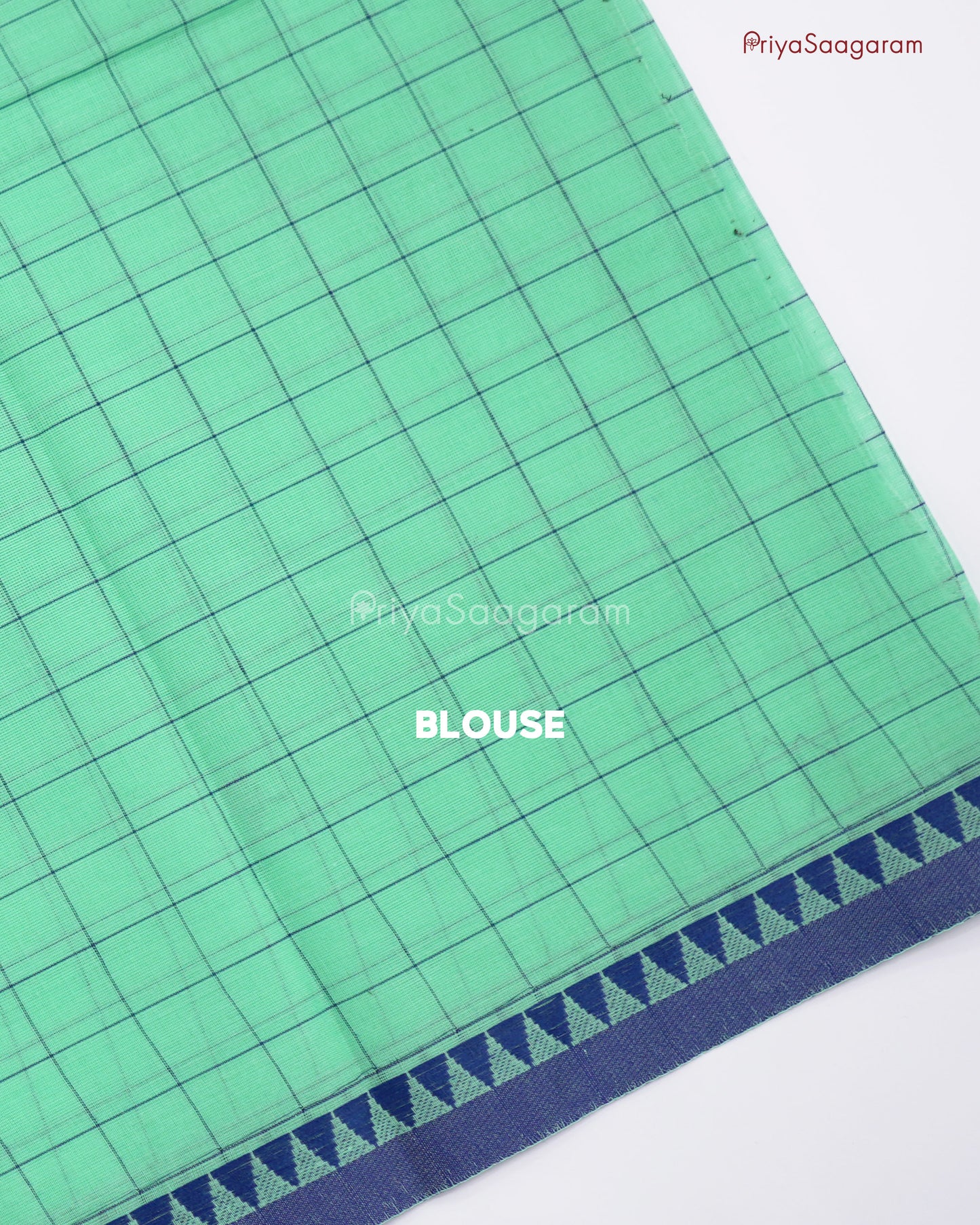 Aquamarine Checked Handloom Cotton - N100