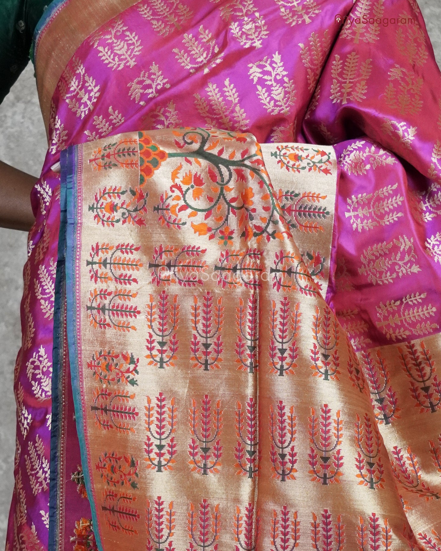 Pure Pink Paithani Banaras Silk - PC206