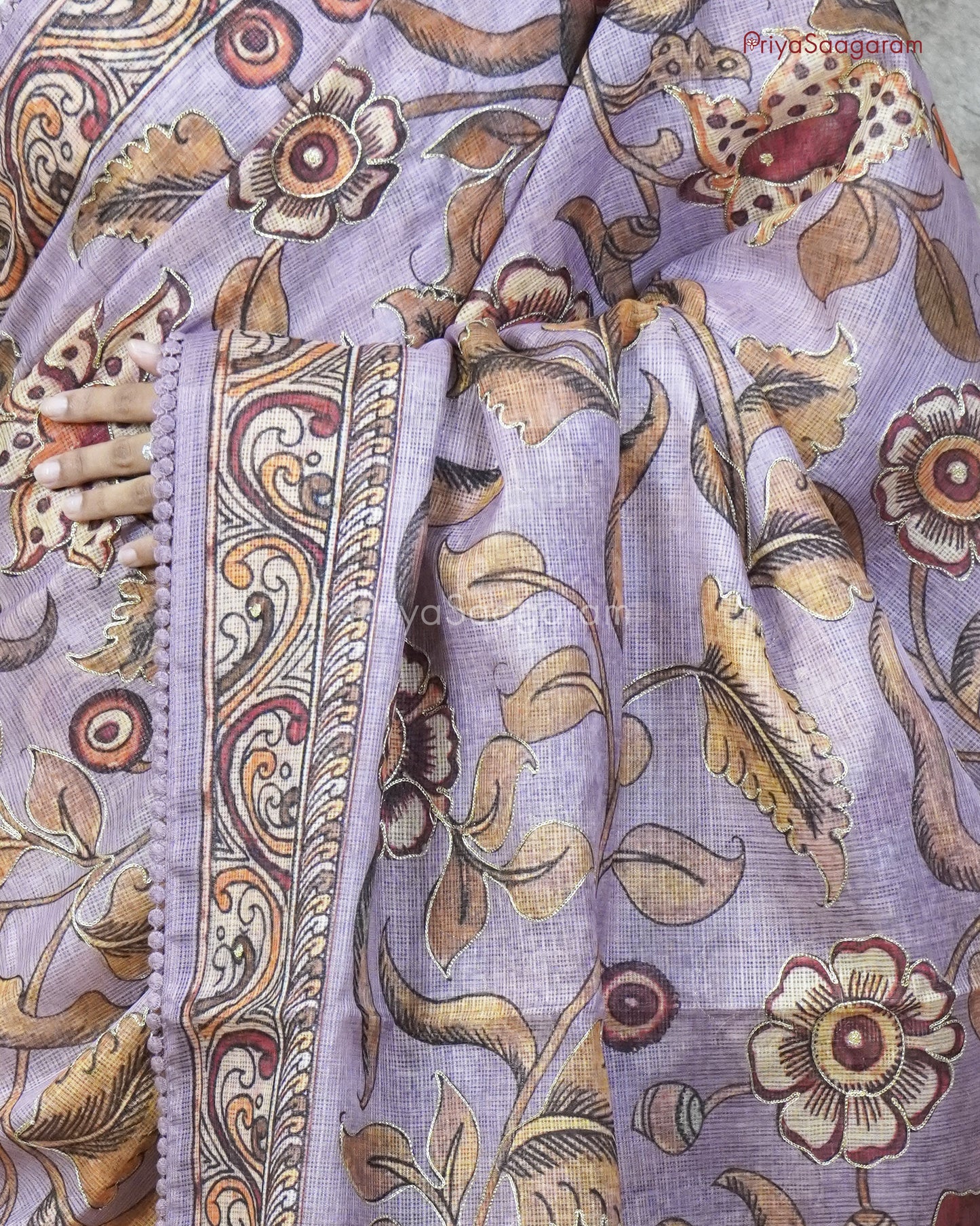 Purple Kalamkari Aari Kota - PC3295