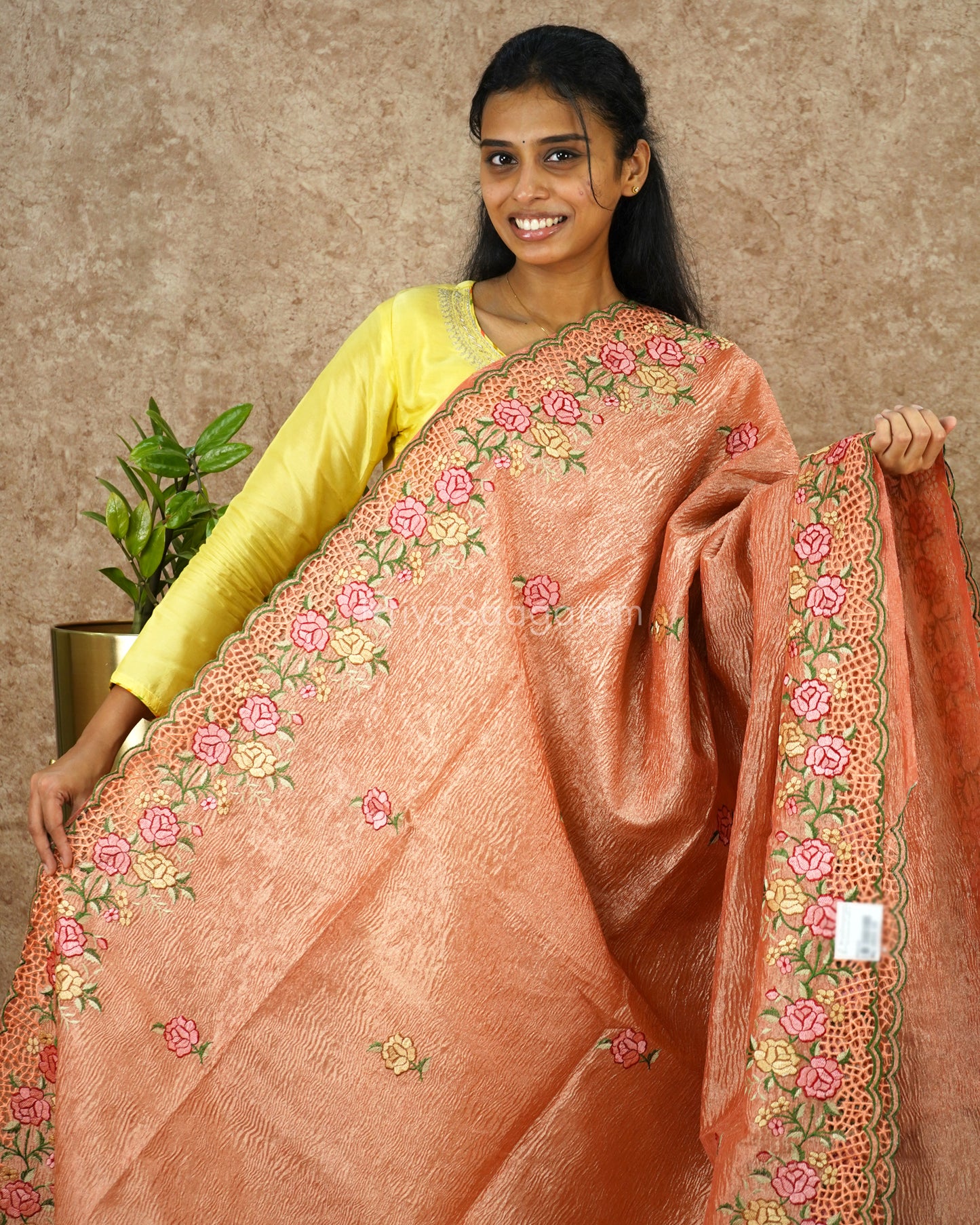 Pink Shaded Floral Crush Tissue - PD3124