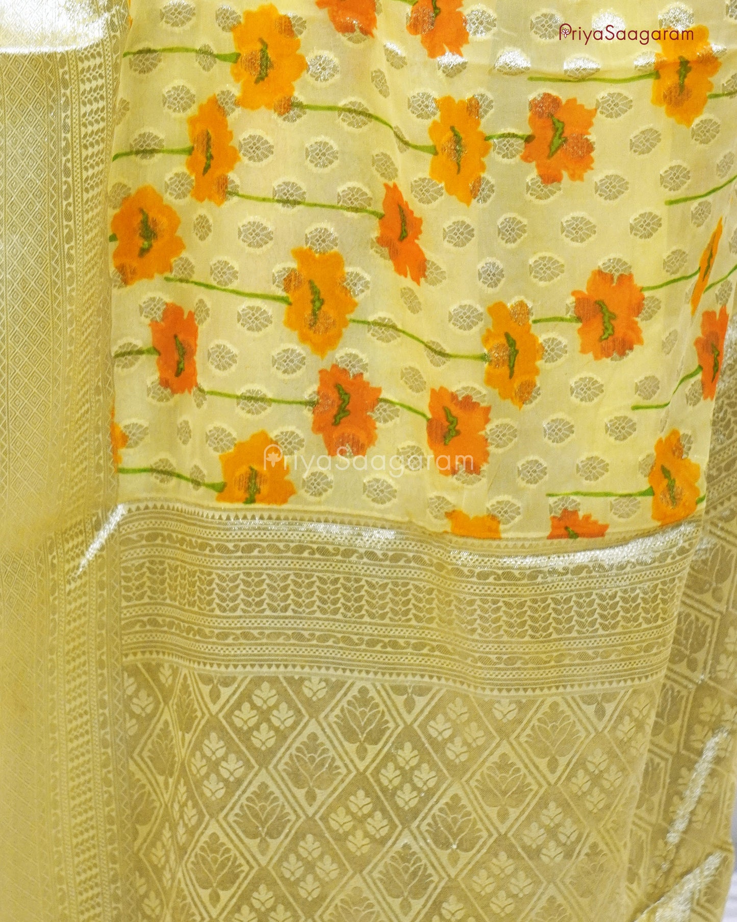 Lemon Yellow Georgette Silk - PB3049