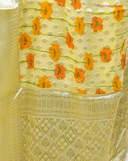Lemon Yellow Georgette Silk - PB3049