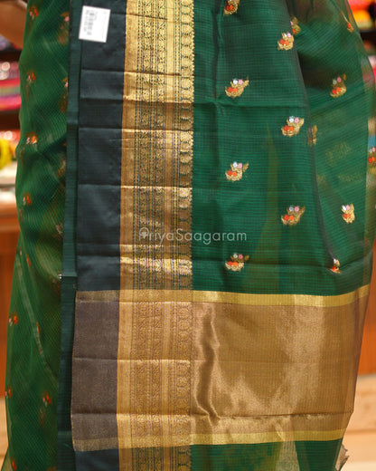 Green Zari Silk Kota - PE6496
