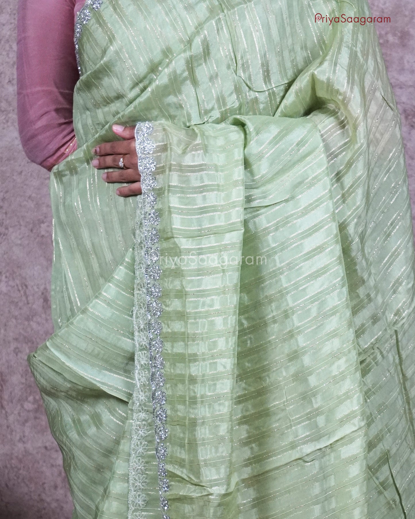 Light Green Dola Tussar - PB5129