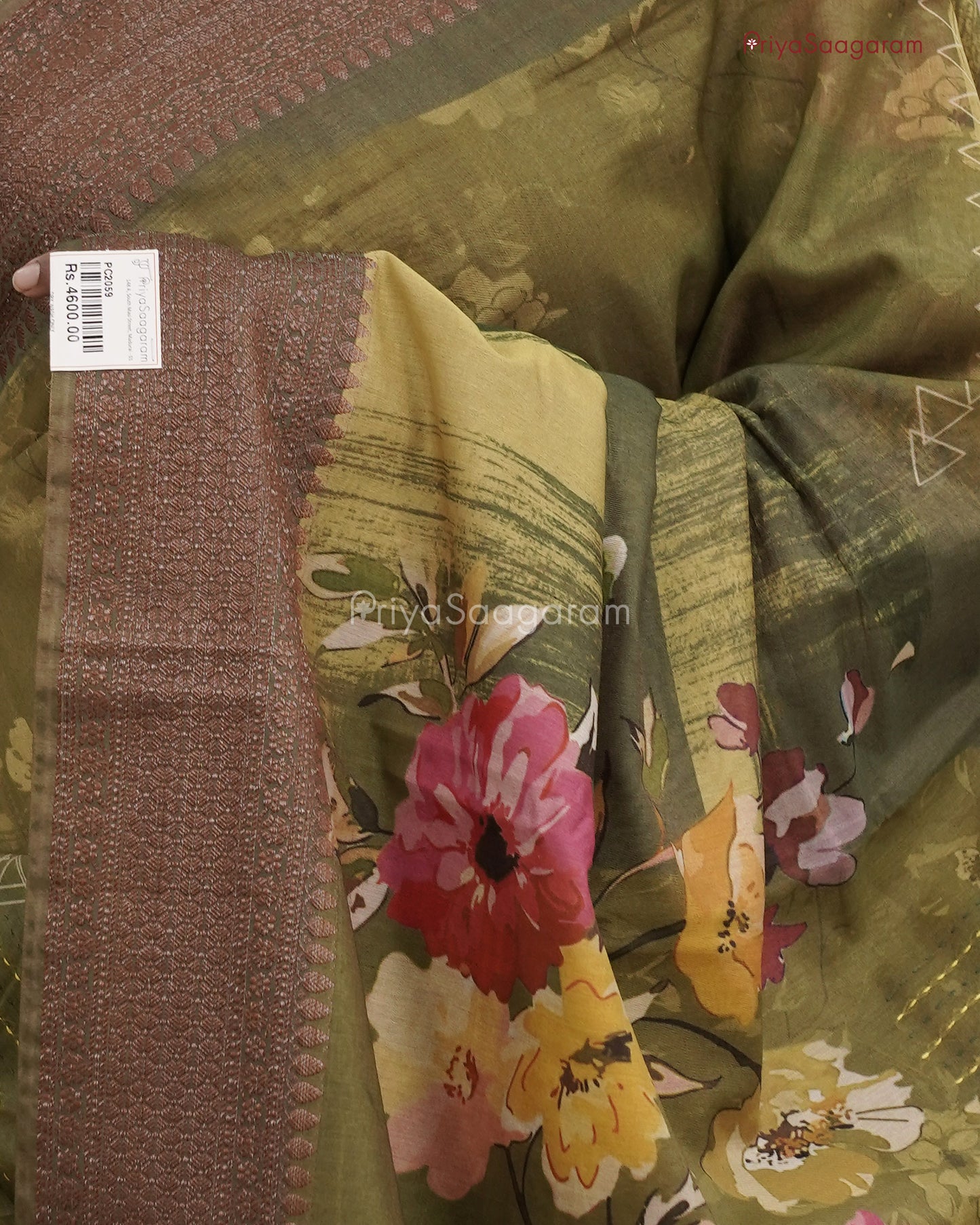 Pickle Green Chanderi - PC2059
