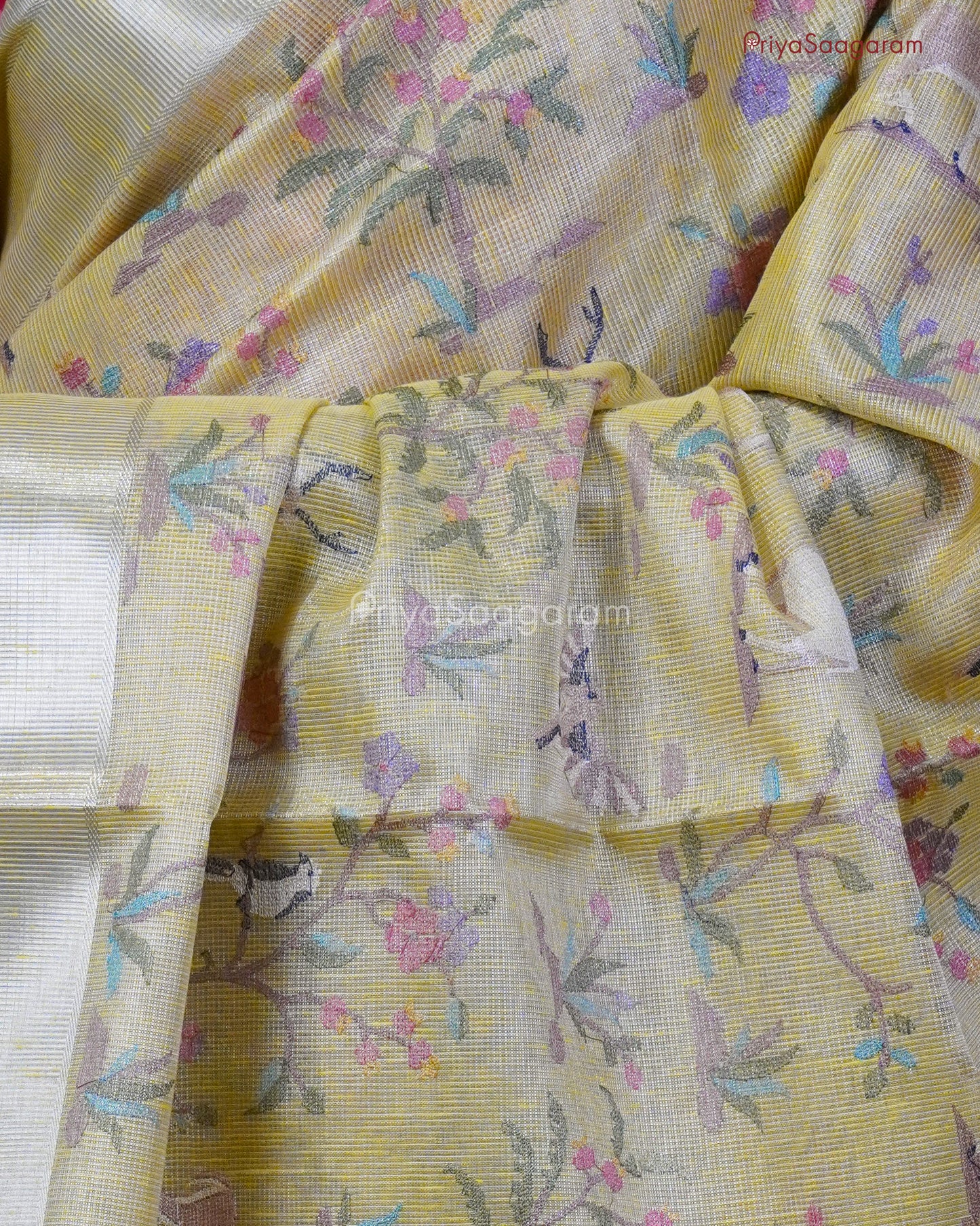 Golden Yellow Vanasingaaram Tissue Silk - PC3559