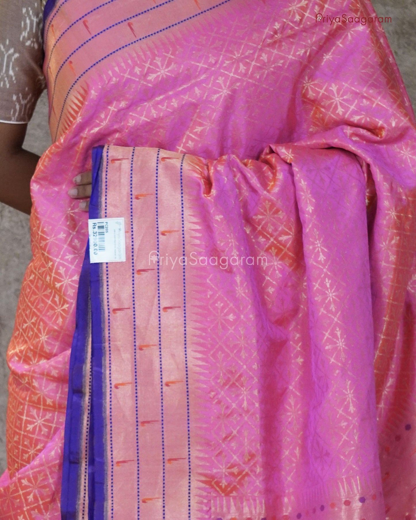 Bright Pink Paithani Banaras - PC205
