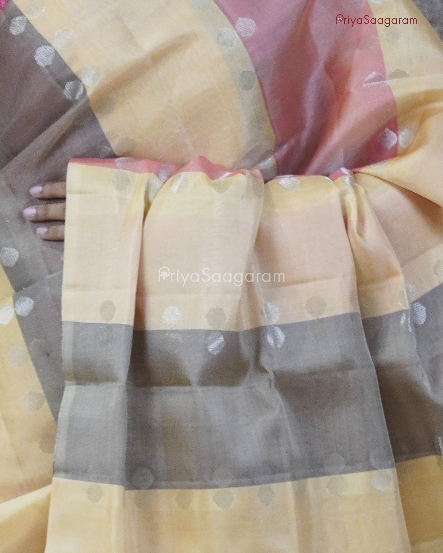 Creamy Pink Brown Kora Soft Silk - PD153