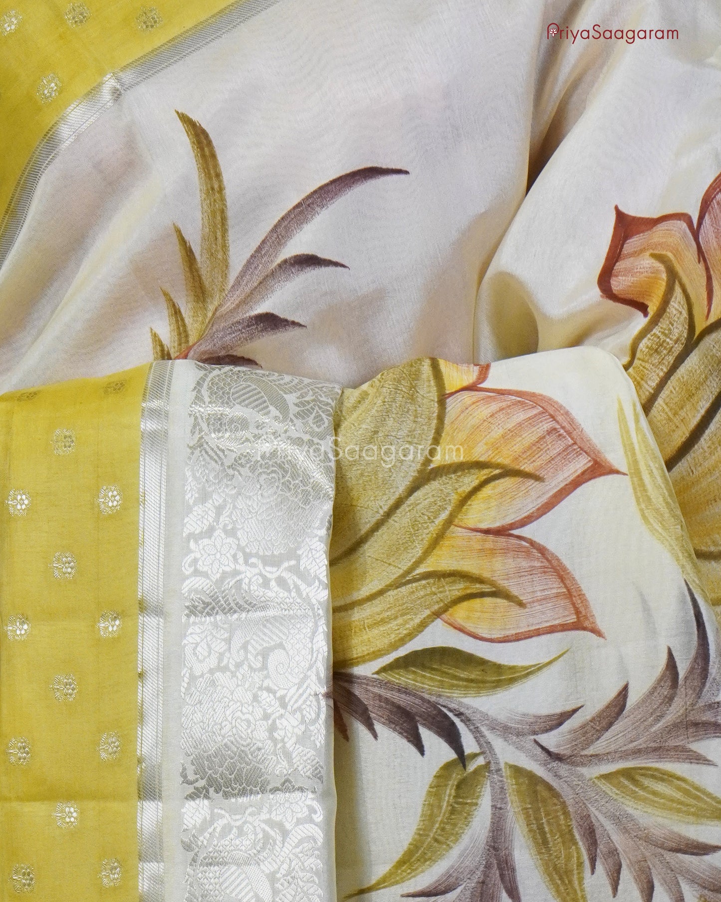 Lemon Yellow Zari Organza - PC3206