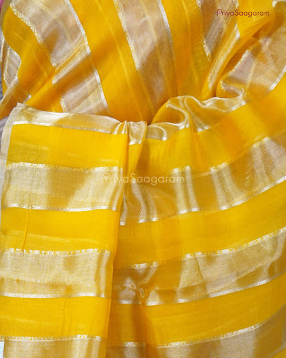 Mango Yellow Cross Kora Silk - PC3833