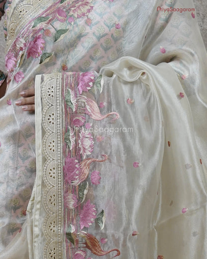 Shimmery Cream Tissue Silk - PC2050
