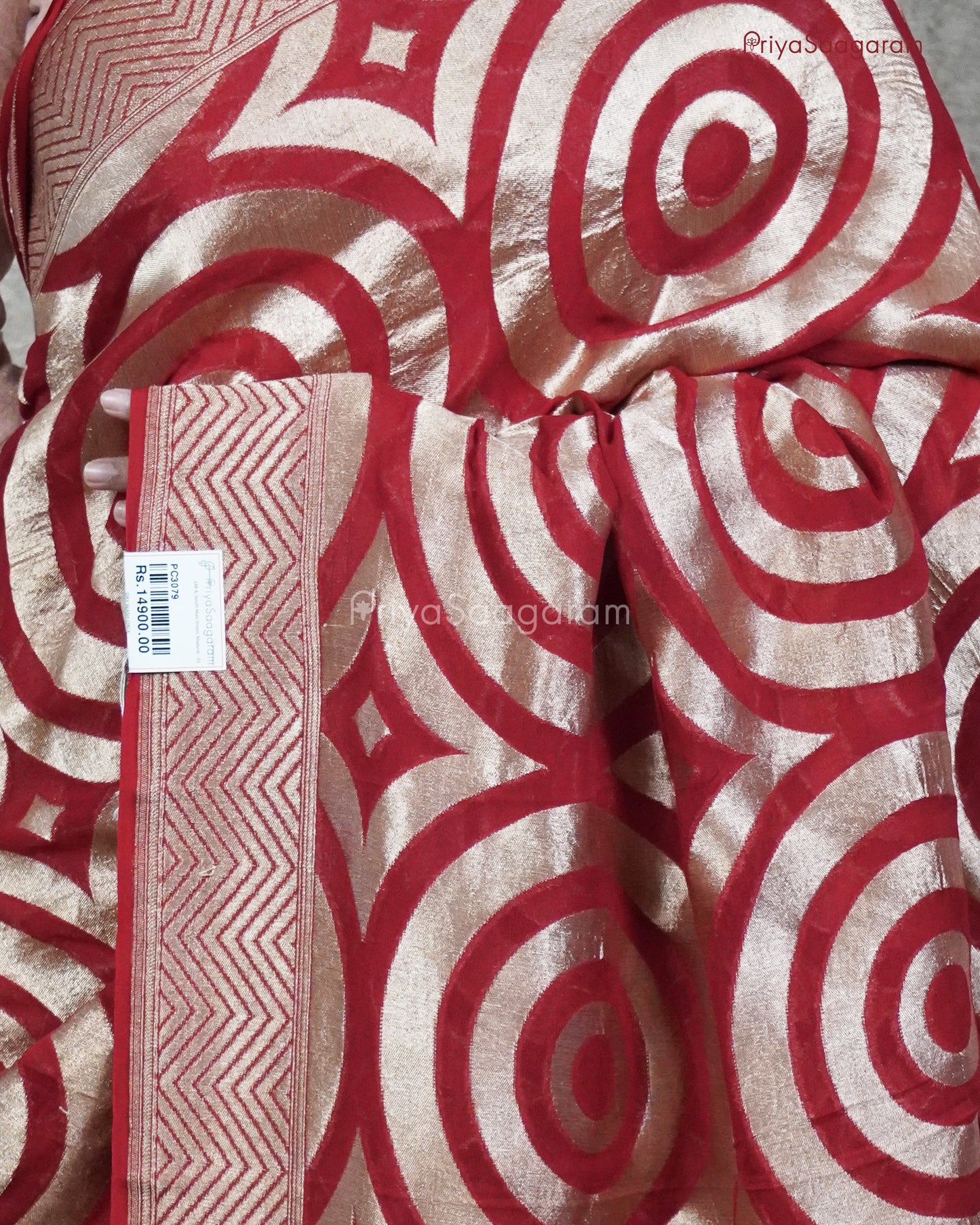 Red Gold Georgette - PC3079