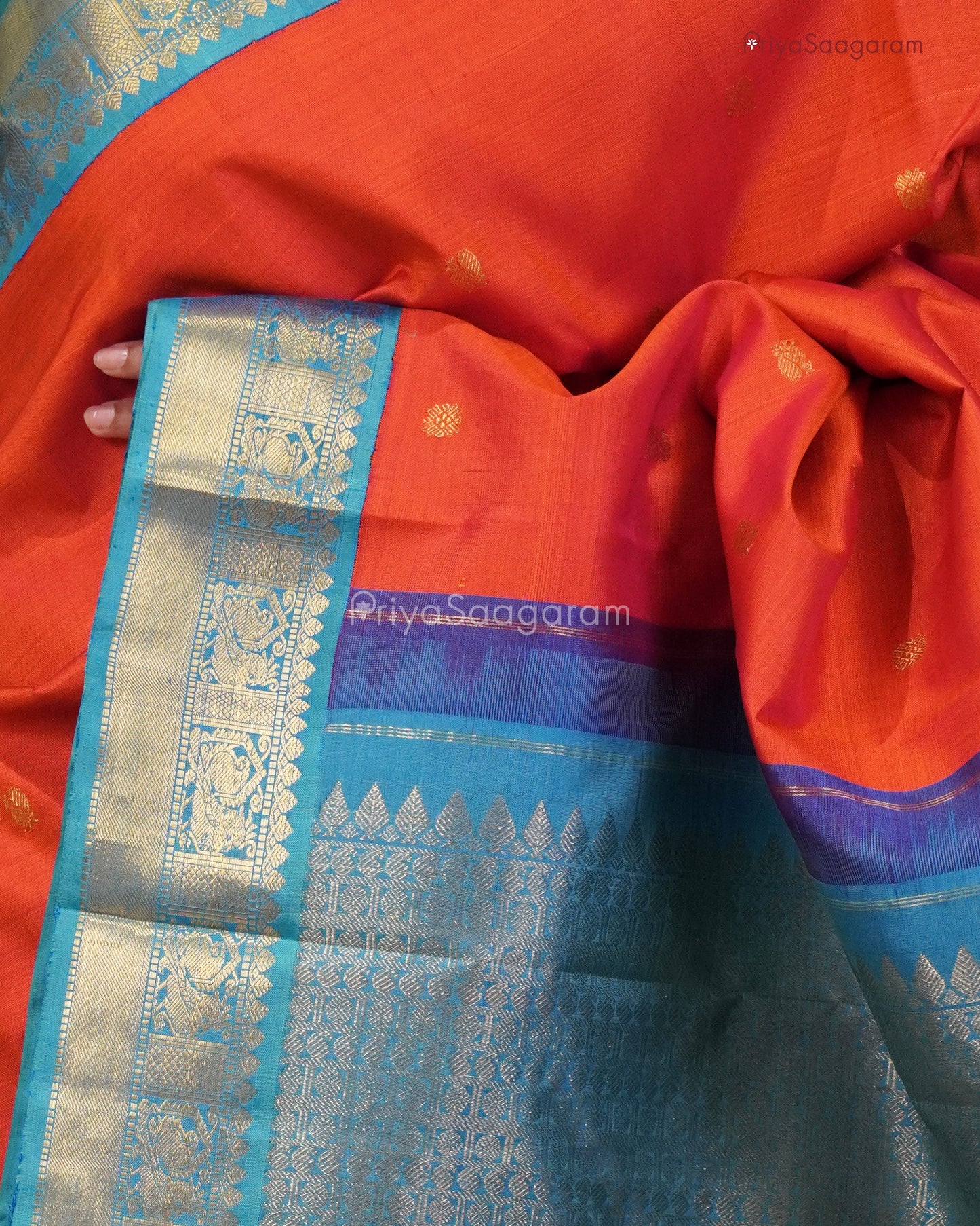 Crimson Red Korvai Kanchipuram - M14239
