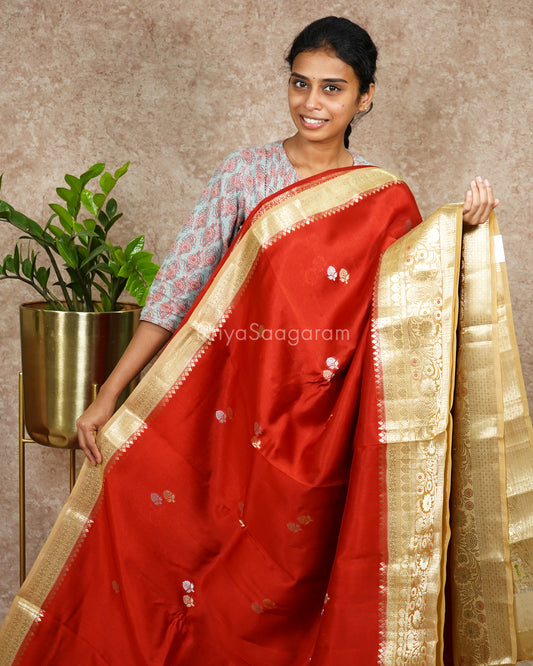 Traditional Red Chiniya Silk - PD4531
