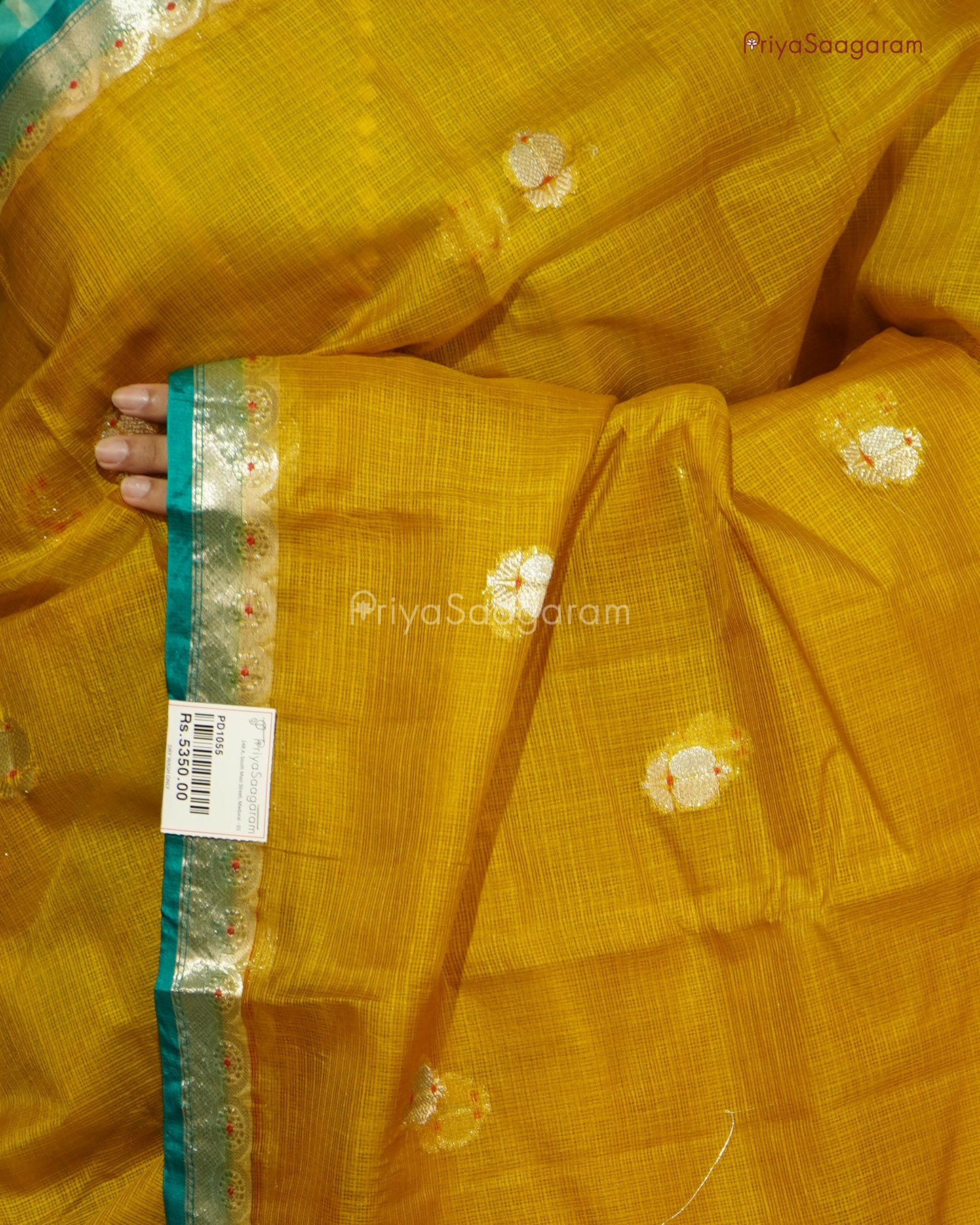 Yellow Blue Kota Silk - PD1055