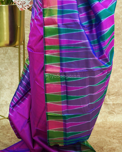 Purple Ikkat Katan - PE428