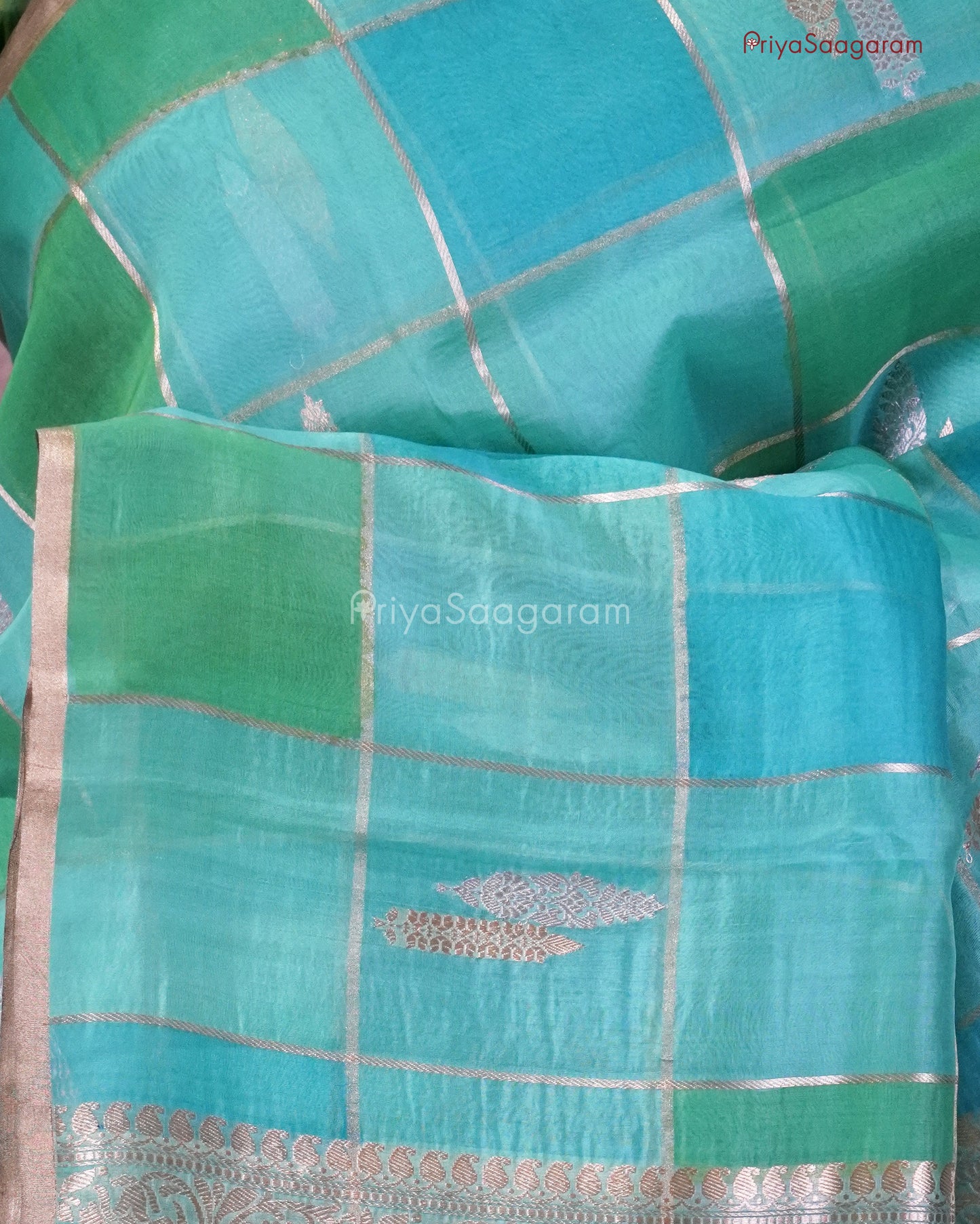 Sea Green Kora Organza -  PC3214