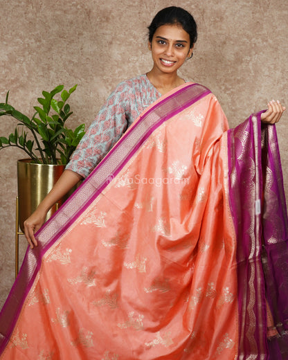 Pink Purple Chiniya Silk - PC3262