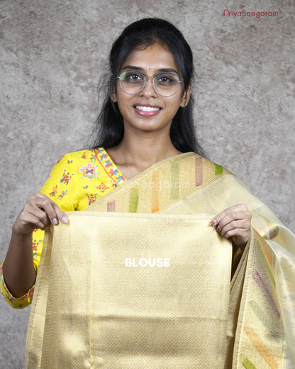 Golden Painted Tissue  Silk - PB5415