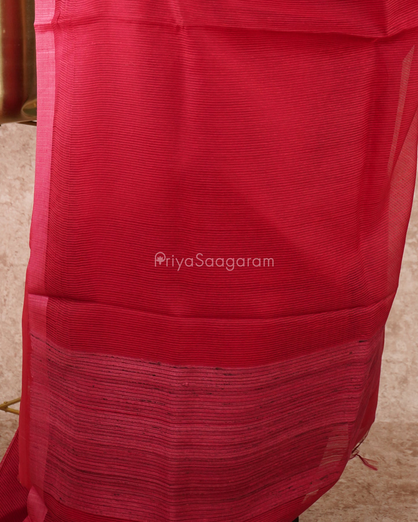 Cherry Red Fancy Tensil Tussar - PD4895