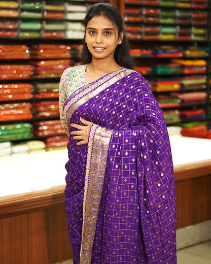 Purple Designer Banaras Silk - PE643
