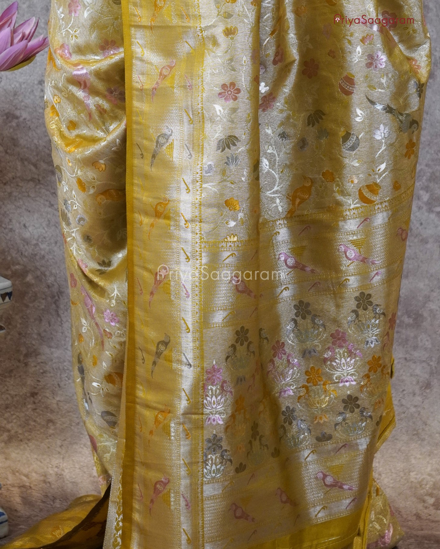 Golden Yellow Banaras Silk - PB5565
