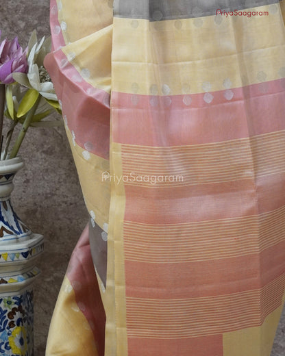 Creamy Pink Brown Kora Soft Silk - PD153