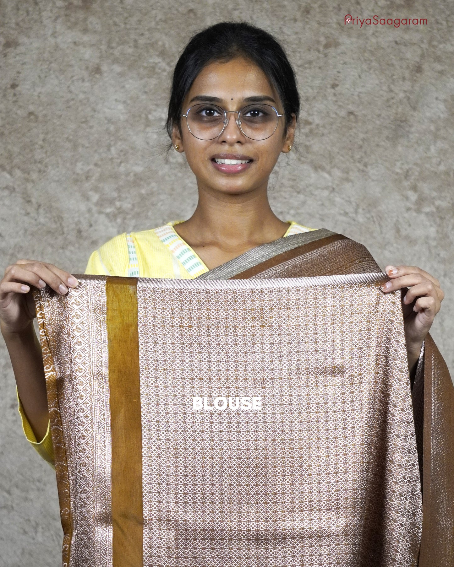 Metallic Olive Grey Banaras Silk - PC77