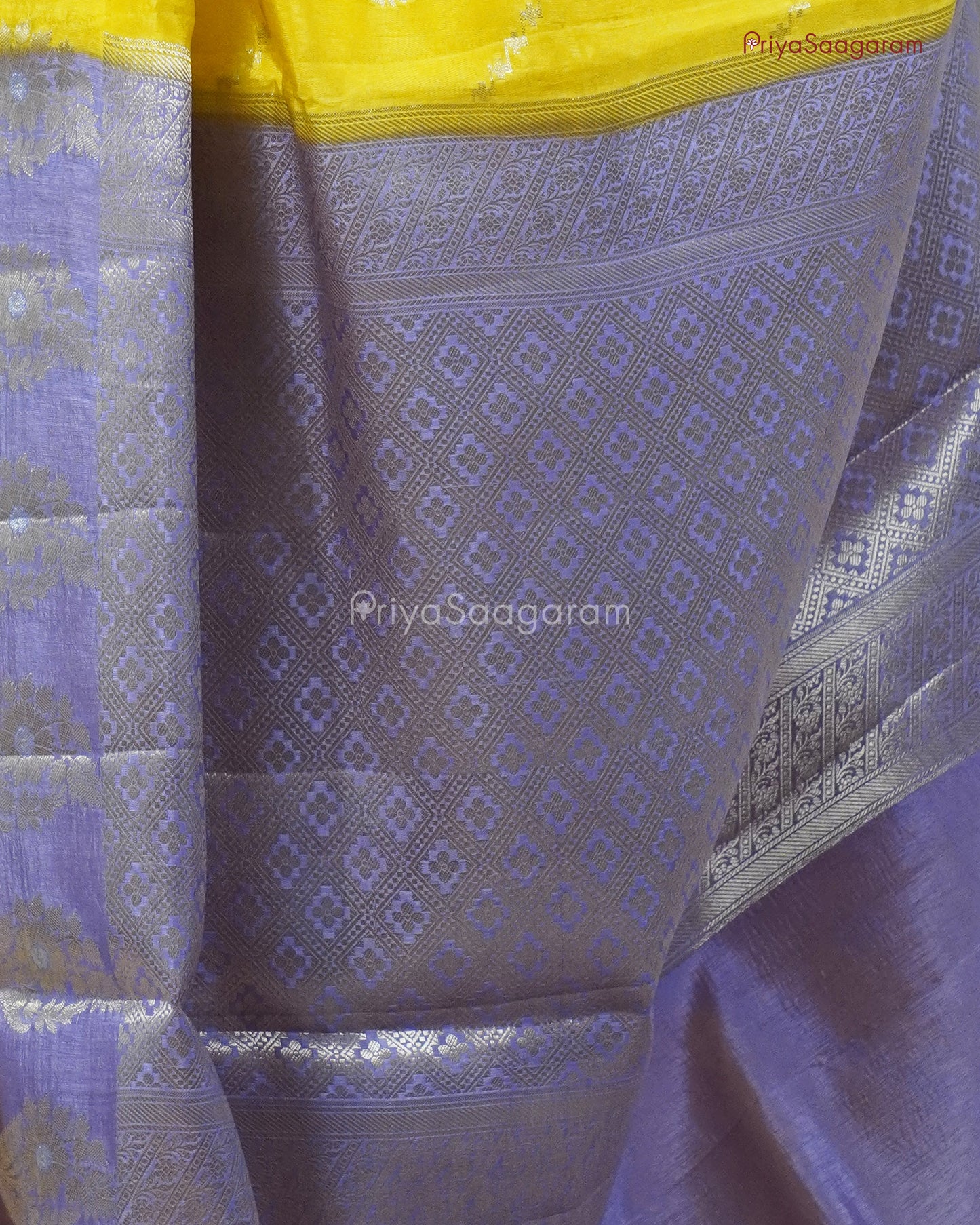 Yellow Purple Chiniya Silk - PC3209