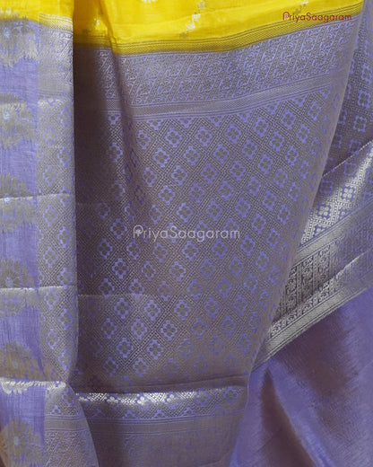 Yellow Purple Chiniya Silk - PC3209