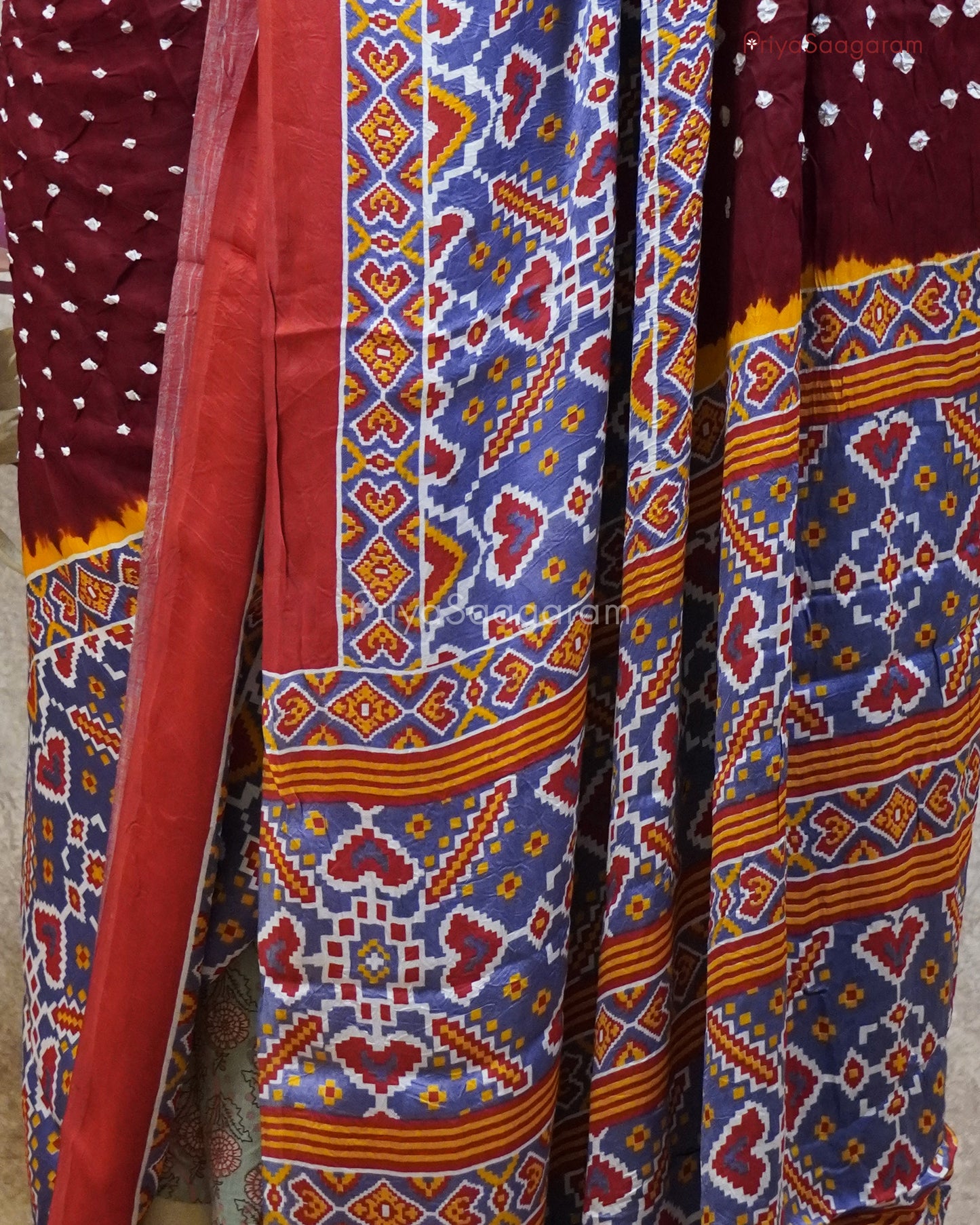 Maroon Purple Modal Bandhani - PC1843