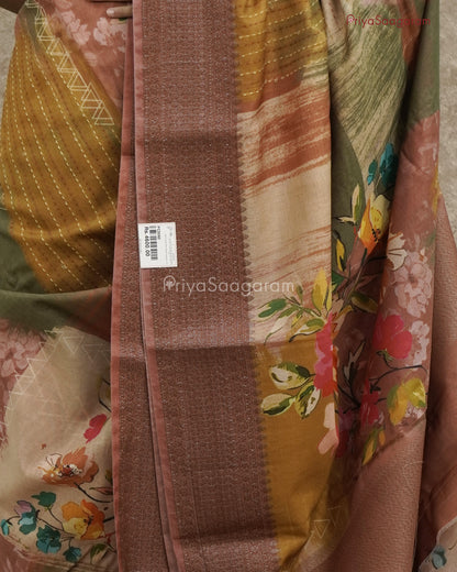 Multi-colored Floral Chanderi - PC2060