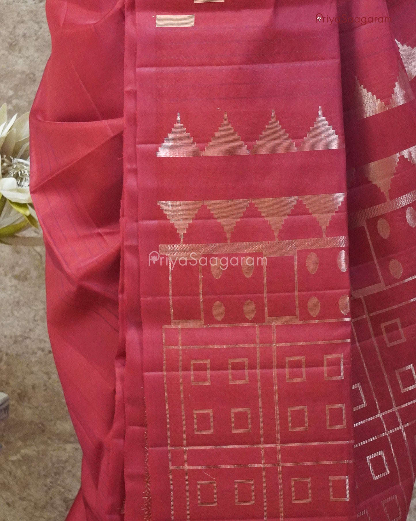Rich Red Kora Soft Silk - PD152
