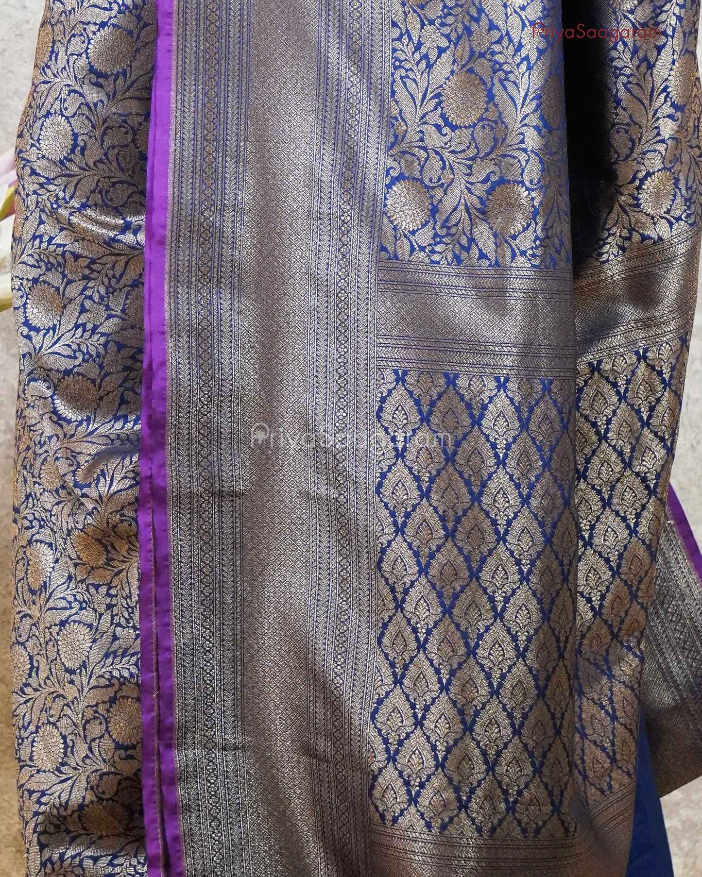 Royal Blue Banaras Silk - PB5422